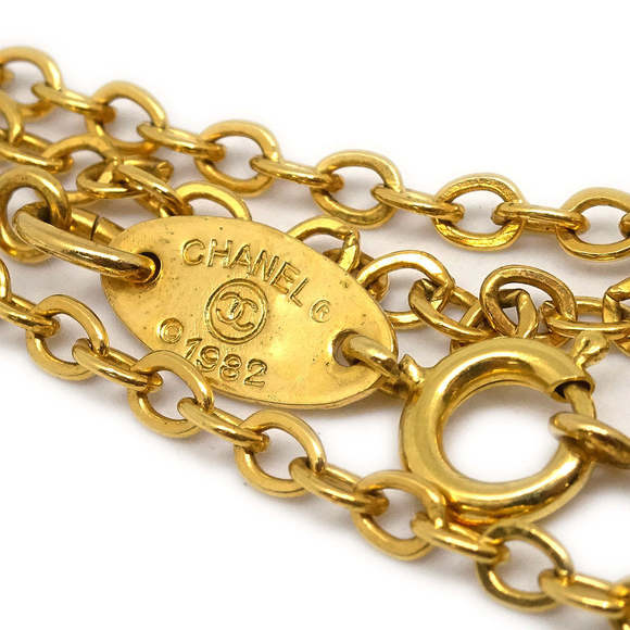 CHANEL Mini CC Chain Pendant Necklace Gold 376/1982 120628 - Picture 4 of 4